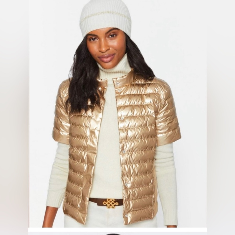 NWOT J.McLaughlin Sarabeth Metallic Quilted Stand Collar Jacket